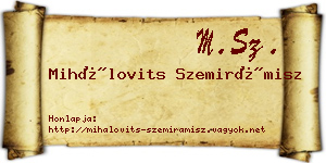 Mihálovits Szemirámisz névjegykártya